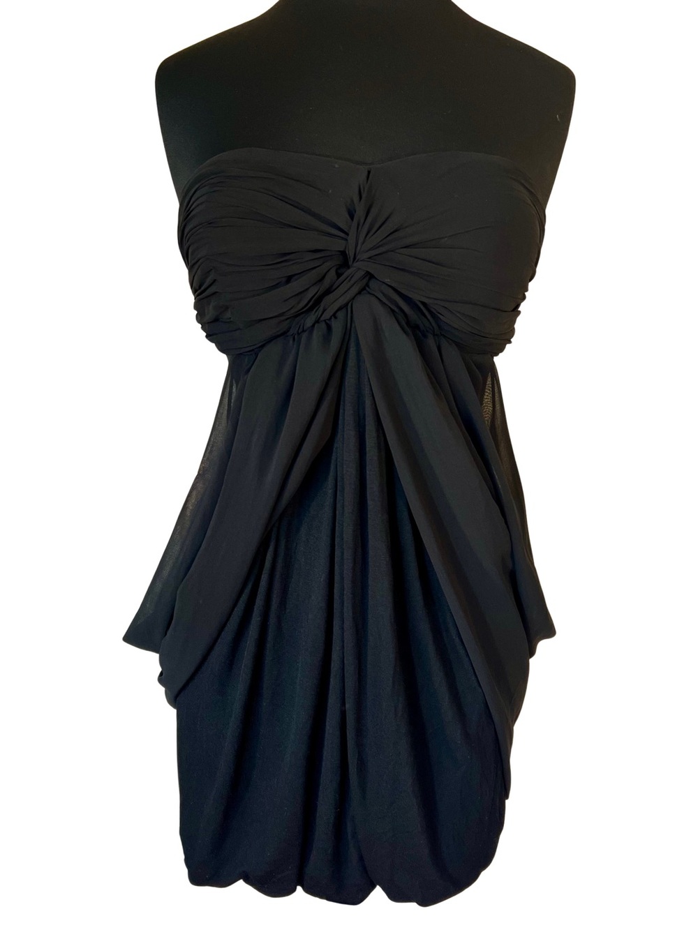 Arden B Black Strapless Sweetheart Cut Out Bubble Hem Mini Dress